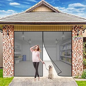 Adjustable Screen Doors with Magnets, 75x195 cm Strengthened Mosquito Net with Full Frame Hook&Loop Strip - Black H