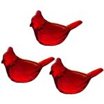 3pcs Red Cardinal Bird Decor - Cardinal Gifts for Women, Memorial Cardinal Figure for Home Kitchen Decor(Crystal Bird Figure)