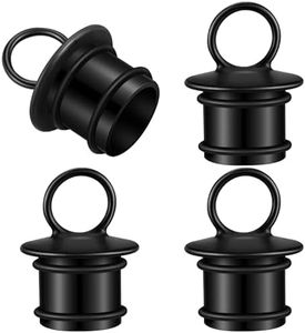 Wenqik 4 Pcs PVC Fishing Boat Drain Plug Push in Boat Drain Plug 1-1/2'' Thru Hull Drains Stopper Boats Scuppers Boat Plug for Fishing Boat Parts Accessories Prevent Water Overflow(Black)