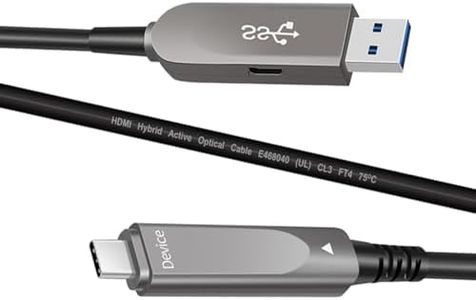 SkyeySnail 164ft/50m USB A to C Fiber Optic Data Cable, 10Gbps Long Distance Data Transfer USB 3.1 A to C, for VR, Camera, PC, Laptop, Webcam, Printer, Webcam etc.