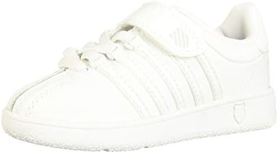 K-Swiss Kid's Classic VN VLC Sneaker, White/White, 2 M Little Kid