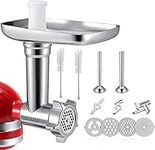 Shunfaji Meat Grinder Attachments for KitchenAid,Stainless Steel Attachmennts for Food meat Grinder Stand Mixers -Meat Mincer with Grind Plates, Grind Blades, Sausage Filler Tubes and Cleaning Brush