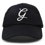 DALIX Initial Hat Letter G Black Womens Baseball Cap Monogram Cursive Embroider