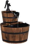 COSTWAY Wooden Water Pump Fountain,