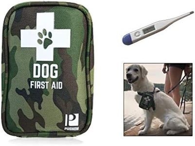 Dog First Aid Kit with Thermometer and Emergency Blanket - Puppy Kit - Pet Safety Supplies for Camping, Walks, Cycling, Car, Hikes - Treat cuts and scrapes