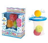 Buddy & Barney - Bath Time Hoop and Balls Set of 3 - Bathtub Fun for Baby, Toddlers, Children. Play Basketball in the Water!