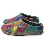 BureBure Felted Natural Wool Slippers COCOON Easy slip on Rainbow