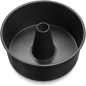LIANYU 10 x 4 Inch Angel Food Cake Pan, Black Nonstick Tube Pan for Baking Pound Cake, Deep Chiffon Cake Mold with Stainless Steel Core, Easy to Release, Leak Proof