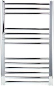 Manissa Milano Chrome Straight Central Heating Towel Rail W500mm x H800mm Flat Central Heating Towel Radiator