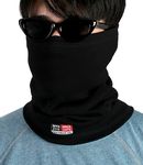 BOCOMAL FR Neck Gaiters Face Mask 7oz Mightweight Flame Resistant Welding Hood NFPA2112 CAT2, Black, One Size