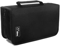 CCidea CD Case DVD Storage Holder, 128 Capacity DVD Cases Organizer CD Plastic Protective Carrying Binder,Portable Cd Wallet for Home Travel (Black)