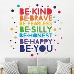 Pumkins Be Kind Be Brave Inspirational Splendor Quote Wall Sticker for Kids Art Decal Nursery Bedroom Decorations Wall Decor Modern Wallpaper for Boy Girl Rooms Bedroom Decorations