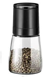 ZeeDa Salt and Pepper Grinder Adjustable Ceramic Sea Salt Grinder & Pepper Grinder Glass Salt and Pepper Shakers Pepper Mill & Salt Mill (Black)