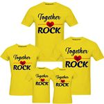 RAINBOWTEES Together We Rock Family T-Shirts-Set of 5 Grandpa or Grandma Father Mother and Kids (Yellow, Mail The Sizes to Gangsters.4006@gmail.com)