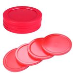 4-Pack 3.25-Inch Air Hockey Pucks - Professional, Durable Pucks for Large Tables - Compatible with Standard Pushers and Goals - Best Air Hockey Accessories for Fun and Entertainment by INSCOOL(Red)