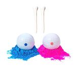 ibasenice 2Pcs Gender Reveal Golf Balls Exploding Golf Ball Set Blue and Pink Golf Ball Sports Themed Gender Reveal Ball With Powder for Expecting Parents