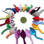 Furry Cat Toys Mice Rattle Interactive Mouse Toy for Indoor Cats Catnip Ball Kitten Kitty Pet Play Assorted Color（21PCS）