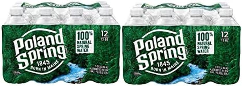 24 x Poland Spring Brand 100% Natural Spring Water, 12 fl oz. Plastic Bottles by MIALO Trusted Trader