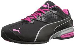 PUMA Women's Tazon 6 WN's fm Cross-Trainer Shoe Black Silver/Beetroot Purple, 7 M US