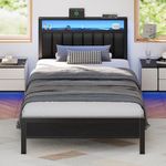 Furnulem Twin Size Bed Frame with C