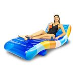 PoolCandy Good Vibes Floating Chaise Lounger. The Ultimate 2in1 Luxurious and Durable Inflatable Pool Float; Its a Lounge Chair on Land or in Water.