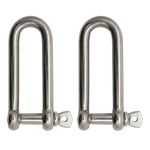 Extreme Max 3006.8204.2 BoatTector Stainless Steel Long D Shackle - 5/16", 2-Pack