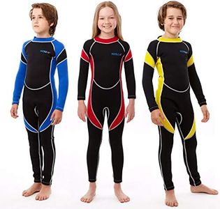 Kids Wetsuit for Boys Girls Toddlers by Scubadonkey | Wetsuit for Kids in 2.5mm Neoprene UPF 50+ | Meets CPSC Safety Requirements (Red,12)