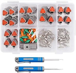 JRready ST6327-301 Deutsch 3 Pin DT Connector Kit, Size 16 Stamped Contacts 14-18AWG, Seal Plug, 3 Pin Way Gray Waterproof Automotive Electrical Wire Connector 10 Set.