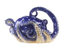 Blue Sky Ceramic 15558 Blue Octopus Tea Pot, 10"x 7"x 6.5"