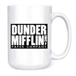 Dunder Mifflin The Office Mug, 15 Ounces Double Side Printed Funny White Coffee Mug, Tea Cocoa Mug, Gift for Male Female Bosses Coworkers