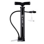 Portable Bike Floor Pump Automatically Reversible Presta & Schrader Valves Mini Bicycle Air Pump 120PSI with Multifunction Ball Needle