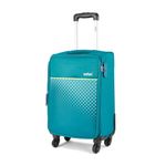 Safari Prisma Neo 57Cm Small Cabin Trolley Bag Polyester Expandable Soft Luggage, 4 Wheels 360 Degree Wheeling Carry-On Travel Bag, Suitcase for Travel, Trolley Bags for Travel, Teal