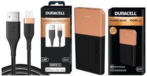 Duracell Powerbank 10000mh with Series 3 - A to Lightning Cable