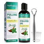 Natural Mouthwash, Pulling Oil with Coconut Oil & Peppermint Mouthwash with Tongue Scraper and Measuring Cup, Alcohol-Free to Freshen Breaths, Teeth Whitening and Gum Health(8 Fl Oz)