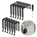 12 Pcs Adjustable Cubicle Wall Hooks Cubicle Hangers- Metal Universal Partition Hanger with Cross Screwdriver- Cubicle Accessories Over The Door Mirror Hook Fit 1.35 to 3.5 In Thick Wall Panels