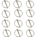 Vokowin 12pcs Heavy Duty Trailer Lock Pin 4.5mm Hitch Clips Fasteners with Round Ring Lock Multi-Functional Safety Linch Pin for Lawn Agricultural Vehicles Boat Kayak Tractor Trolley Mowers (K28-12)