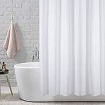 ANSIO Shower Curtain Mould and Mildew Resistant - Solid White, 180 x 180 cm (71 x 71 Inch) | Water Repellant Fabric | 100% Polyester