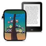 kwmobile Neoprene e-Reader Pouch Size 6" eReader - Universal eBook Sleeve Case with Zipper, Wrist Strap - Multicolor/Blue/Brown