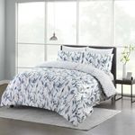 SeventhStitch The Art of Fine Living Double Size White Duvet Cover Set Blue Bedding Quilt Covers Cotton with Pillow Cases King SuperKing Bed Floral Reversible Stripe Printed Sets(Double,Vintage)