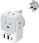 US to UK Plug Adapter, TESSAN Type 