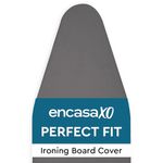 Ironing Board Covers and Pad by Encasa XO - 112x34 cm - Elastic Tightening with Thick 4 mm Felt Padding, Easy Fit, Scorch Resistant, Plain Colors -