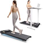 UREVO Treadmill with Manual Incline, Walking Pad with Remote Control and LED Display, Compact Design Under Desk Treadmill with Large Running Area for Home/Office