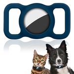 Ainiv Pet Protective Case for Apple Airtag GPS Finder, Silicone Airtag Dog Cat Collar Holder, Pet Loop Holder, Safety and Anti-lost Air Tag Tracker Case for Apple Locator Tracker, Blue