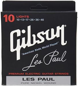Gibson Les Paul Premium Electric Guitar Strings, Light Gauge 10-46
