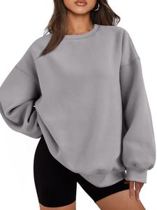 EFAN Womens Sweatshirts Hoodies Oversized Sweaters Crewneck Fleece Casual Tops Basic Comfy Fall Fashion Clothes 2026 Plus Size Maternity Workout Lounge Wear Winter Outfits LightGrey S