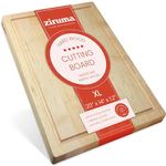 American Hard Maple Wood Cutting Board for Kitchen - Beeswax Conditioned, PFAS-Free, Large Size 20 Inches by Ziruma