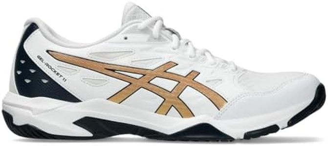 ASICS Men's Gel-Rocket 11 Volleyball Shoes, 10.5, White/Pure Gold