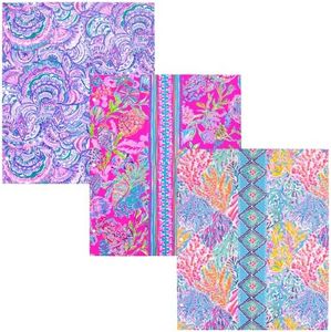 Lilly Pulitzer 3-Pack Pocket Folder Set, Colorful Letter Size Document Organizers, Folders Come Hole Punched to Fit Binders, Shell Me Something Good (Assorted)