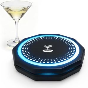Smart Cocktail Maker Coaster Rechargeable Battery Operated,Portable App-Enabled Home Bartender Machine with 1000+ Recipes,Cordless for Indoor Outdoor Camping Bar,Ideal Gifts for Birthday Anniversary