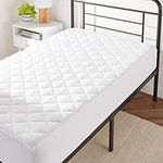 Amazon Basics Hypoallergenic Quilted Mattress Topper Pad Cover - 18 Inch Deep, Twin